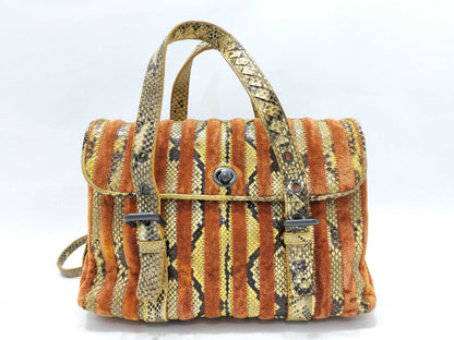 BOTTEGA VENETA Bottega Veneta Python Velvet 2-way Shoulder Bag/Handbag