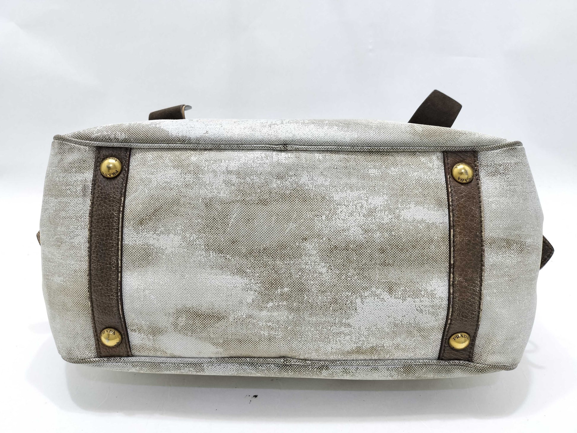 PRADA Prada Logo Jacquard Landscape Mini Boston Bag