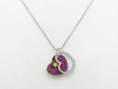 R1.12ct D0.12/0.25ct K18WG 5.5g Necklace 