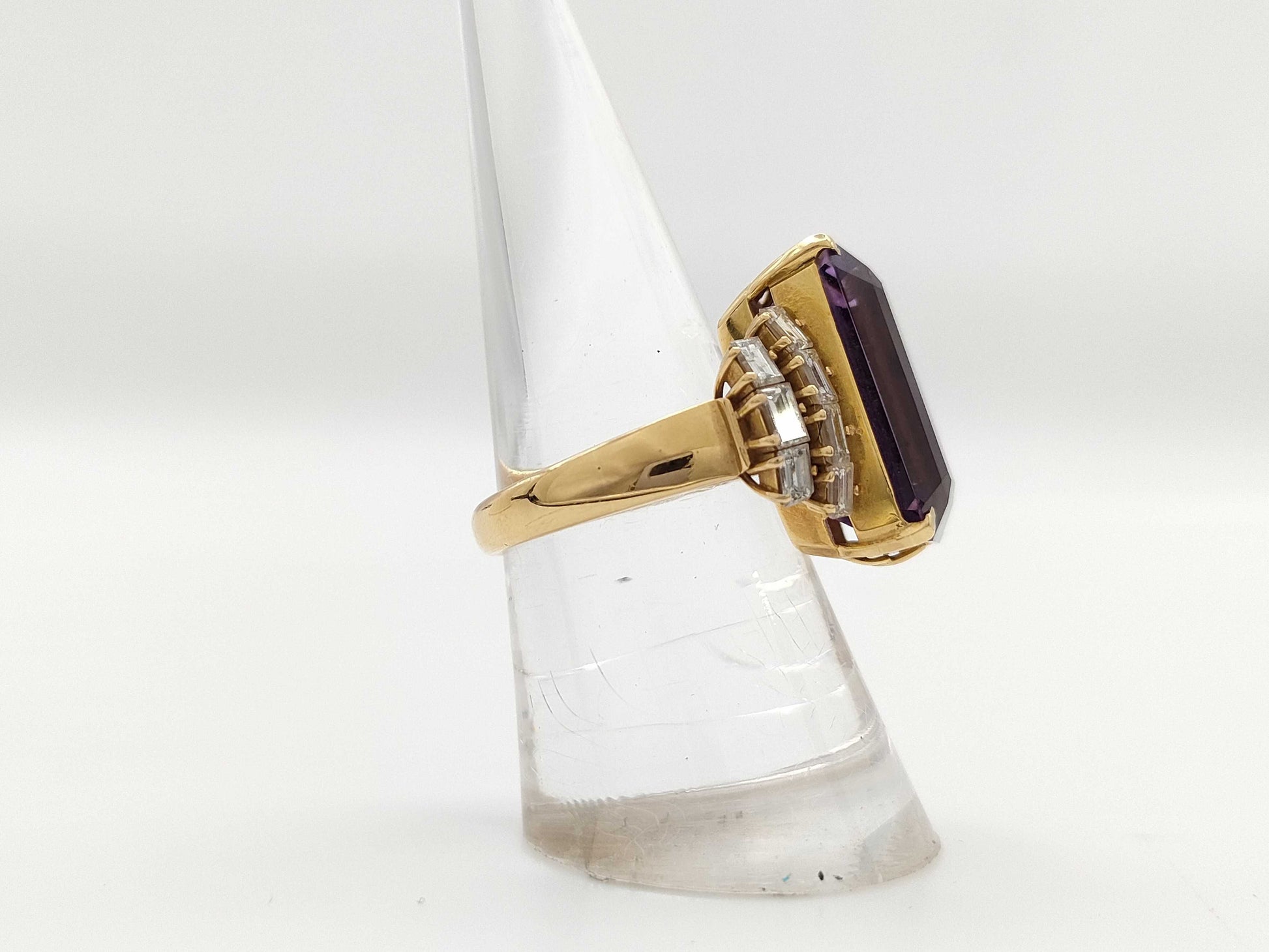 AM14.28ct D1.36ct K18 10.9g Ring 