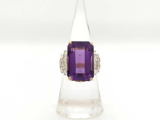 AM14.28ct D1.36ct K18 10.9g Ring 