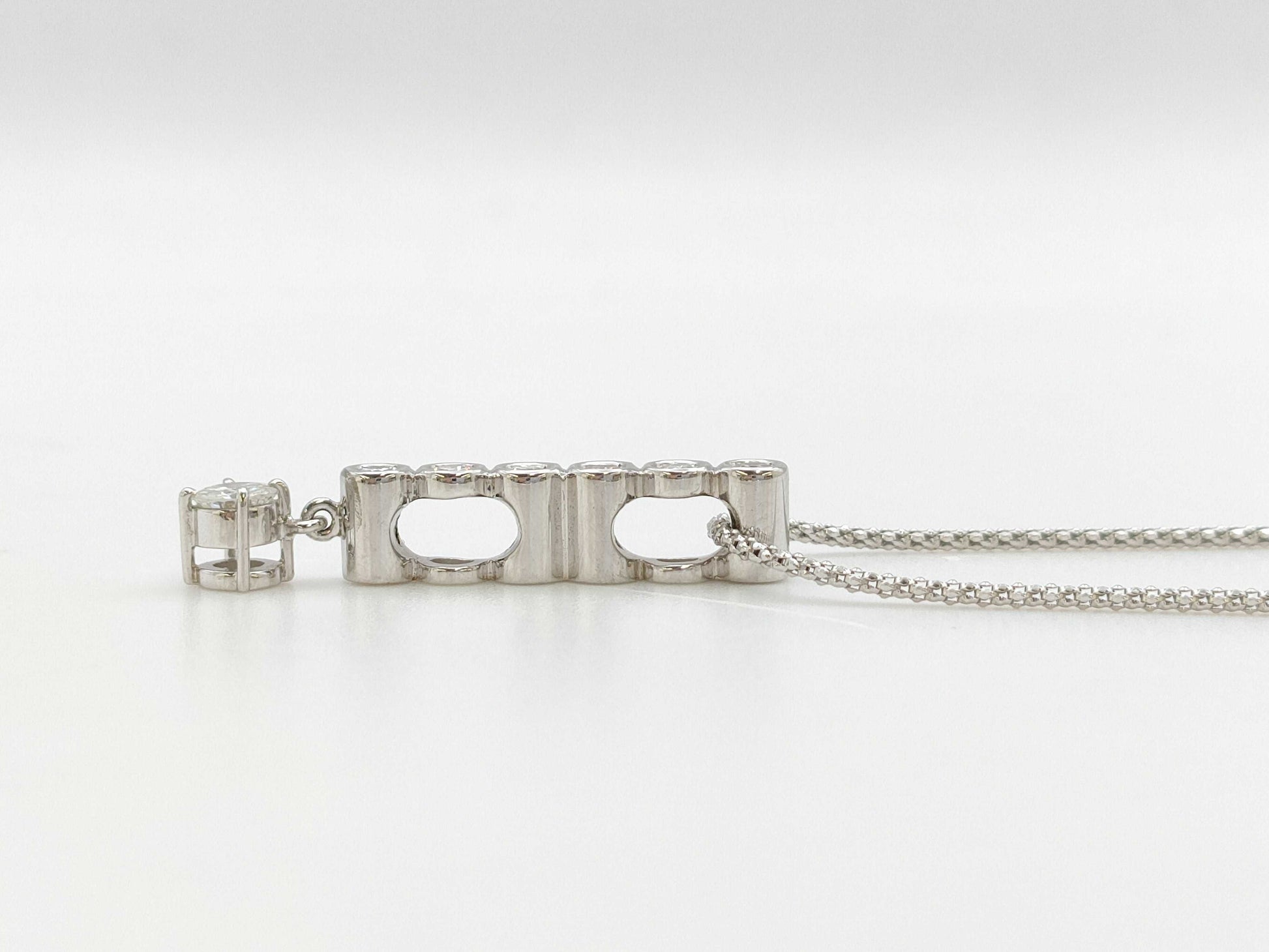 D0.30ct FD0.34ct K18WG 6.6g Necklace 