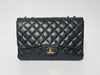 CHANEL Deca Matelasse Black Lambskin Shoulder Bag with Seal