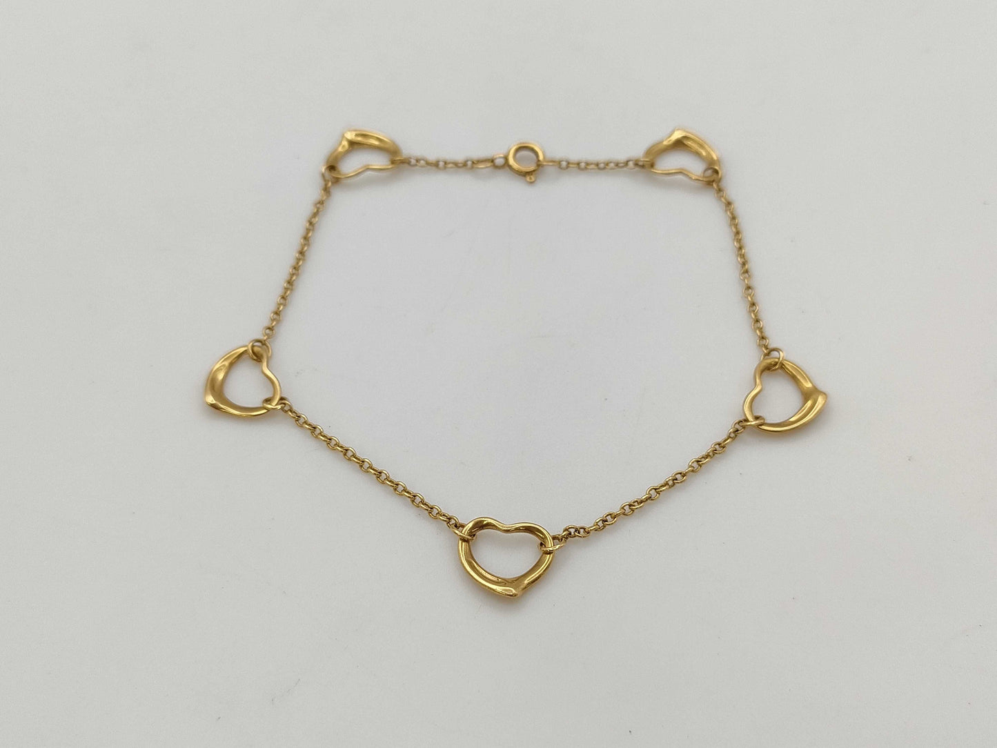 Tiffany & Co. Open Heart 5P 18K 3.7g Bracelet/Bangle 