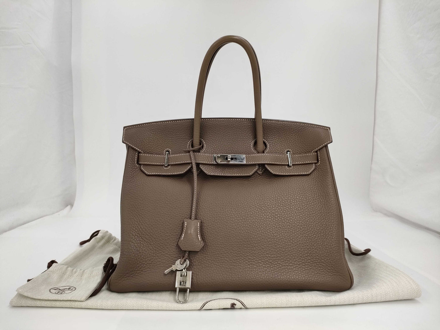 HERMES Birkin 35 □N Silver Hardware Handbag