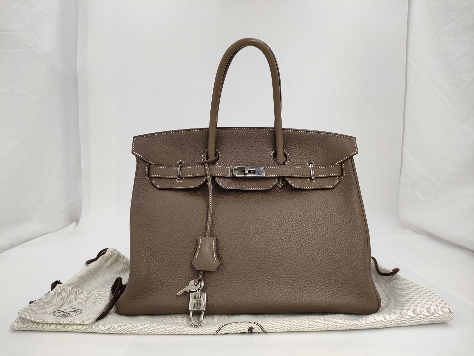 HERMES Birkin 35 □N Silver Hardware Handbag