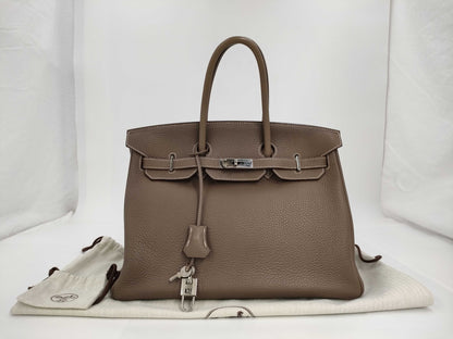 HERMES Birkin 35 □N Silver Hardware Handbag