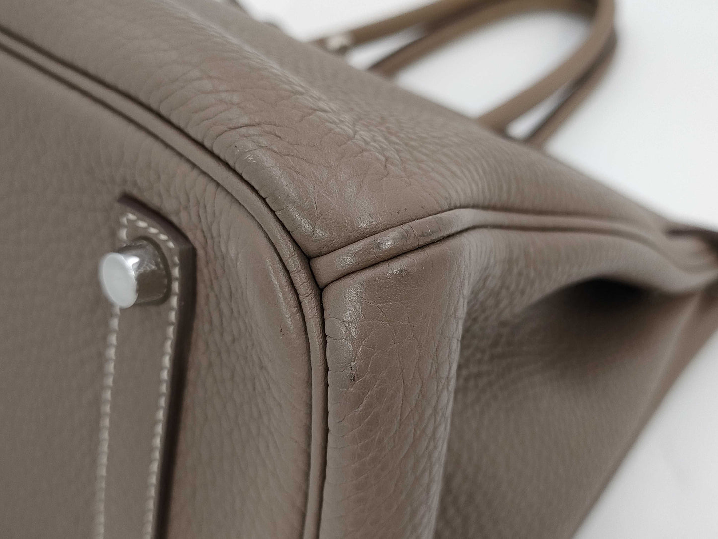 HERMES Birkin 35 □N Silver Hardware Handbag