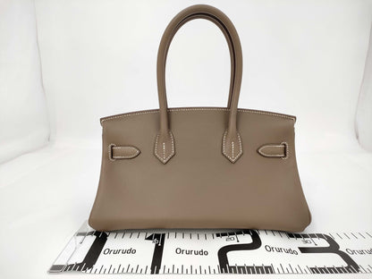 HERMES Shoulder Birkin 29 Etoupe x Evercolor x Silver Hardware x K Stamp Shoulder Bag