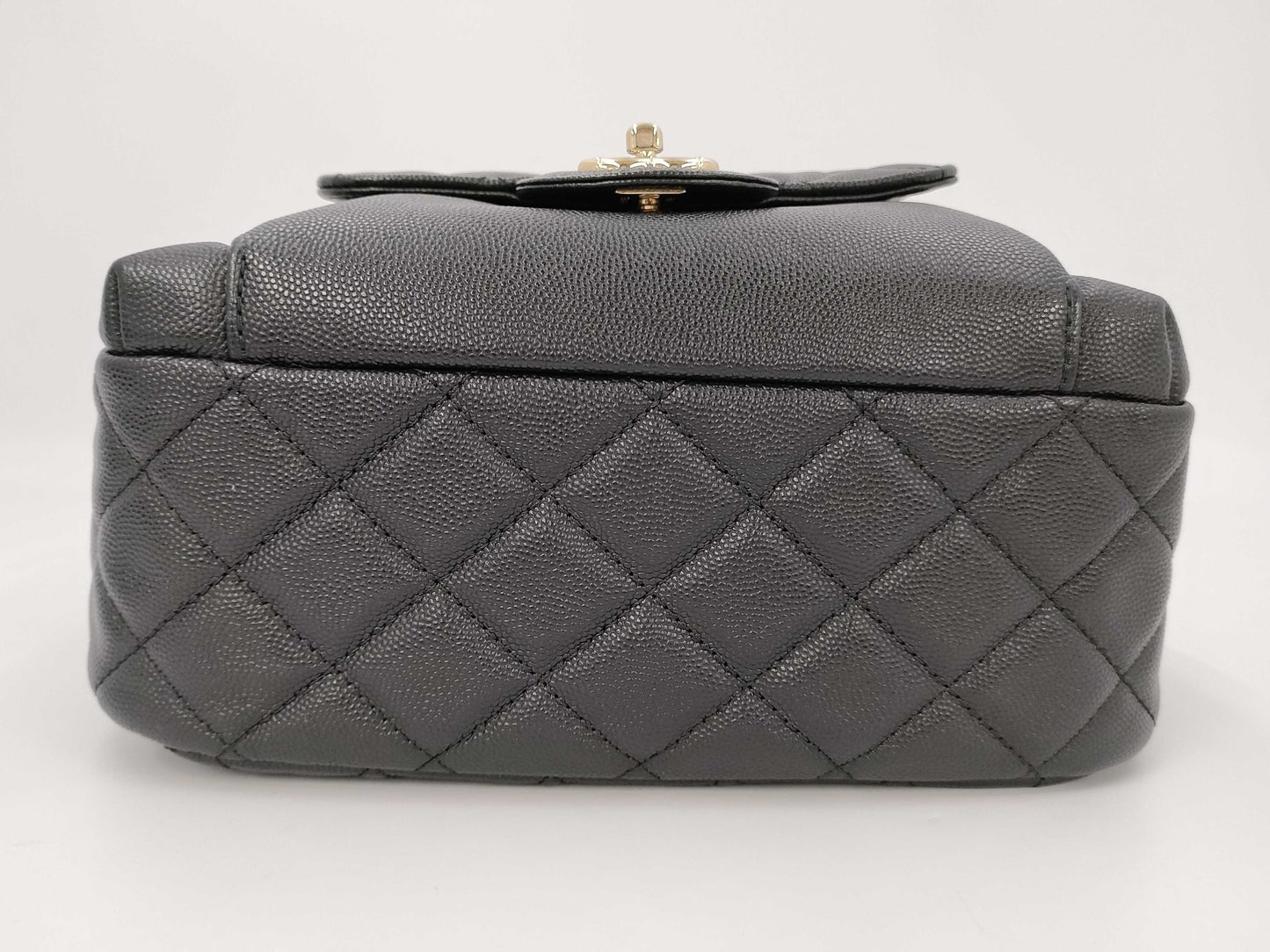 CHANEL Matelasse Backpack in Caviar Leather with Gold Hardware, Size 26