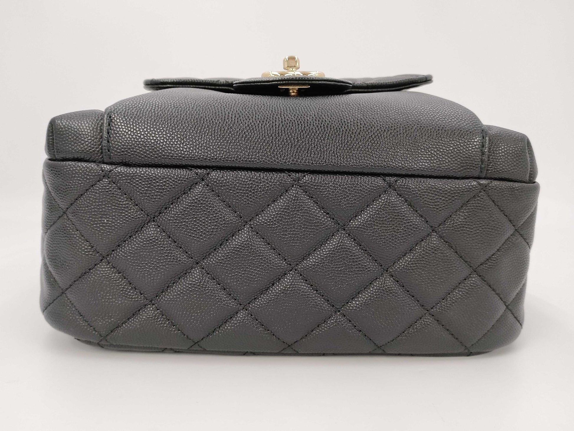 CHANEL Matelasse Backpack in Caviar Leather with Gold Hardware, Size 26