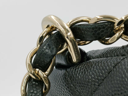 CHANEL Matelasse Backpack in Caviar Leather with Gold Hardware, Size 26