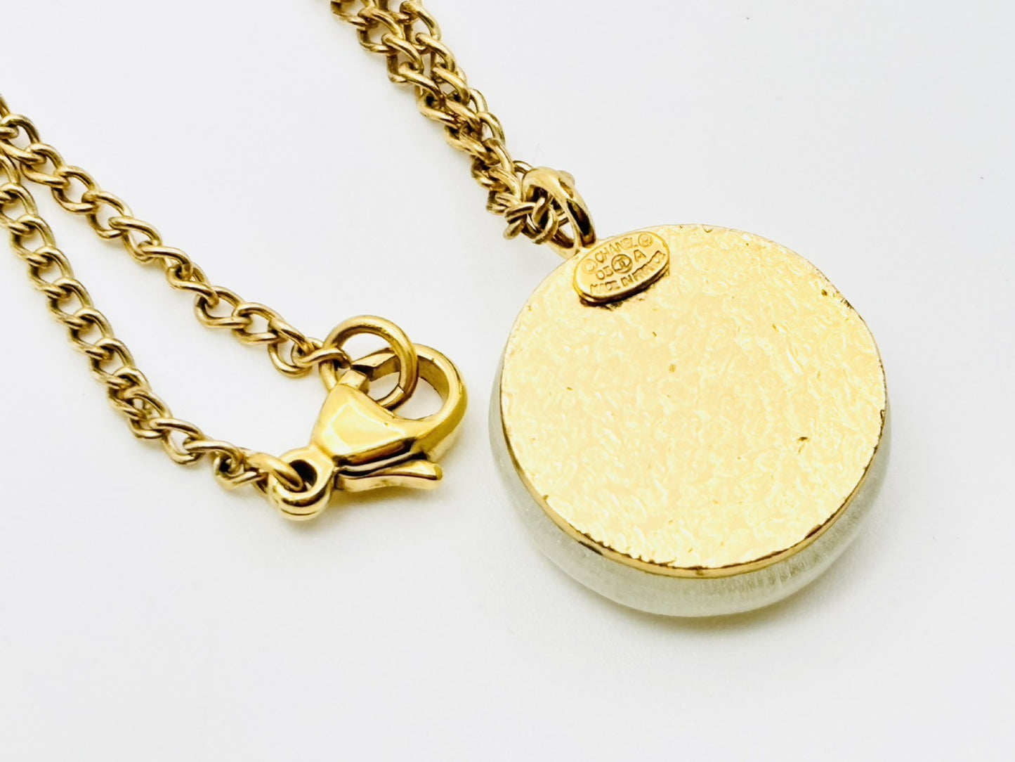 CHANEL Coco Mark Round Necklace 03A Resin Necklace