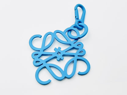 LOEWE Anagram Charm Key Ring Metal Blue Key Case/Key Holder