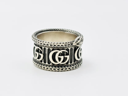 GUCCI GG Marmont Double G Snake Ring #20 925 16.2g Silver Ring