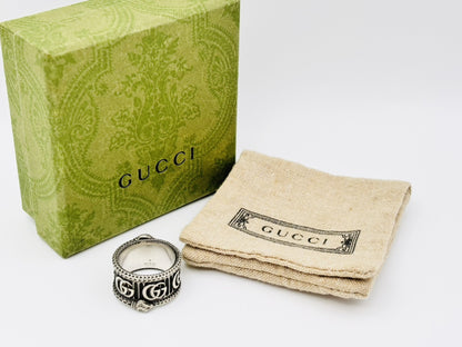 GUCCI GG Marmont Double G Snake Ring #20 925 16.2g Silver Ring