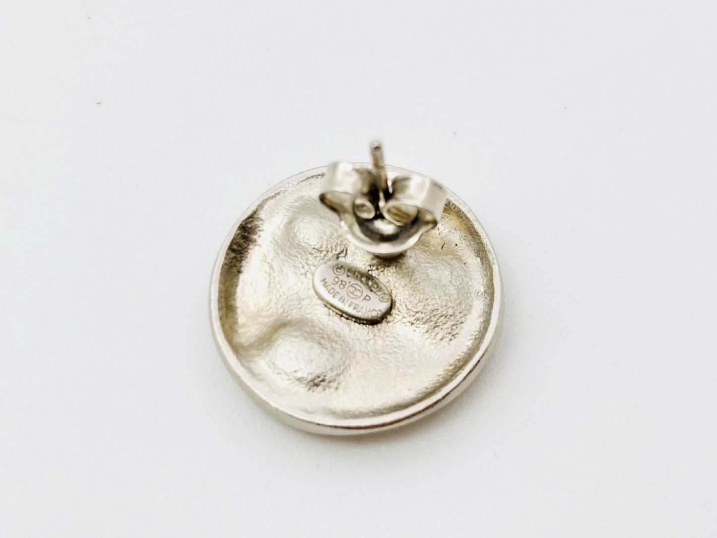 CHANEL Coco Mark Round Earrings 98P Gold x Silver Earrings