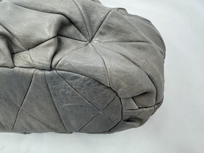 Miu Miu Logo Handbag Shoulder Bag Leather Gray 2-Way Bag Shoulder Bag