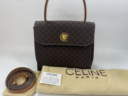 CELINE PVC Macadam 2-Way Brown Handbag