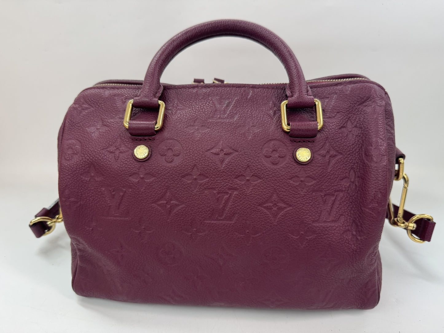 LOUIS VUITTON Speedy Bandouliere 25 with Aurore Shoulder Strap and Clochet Handbag