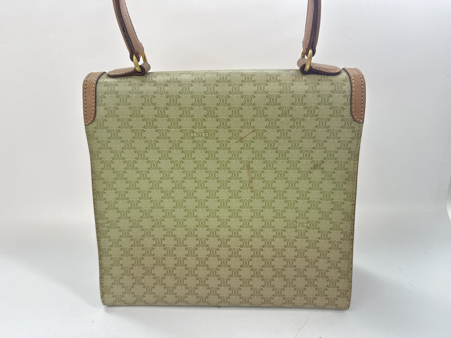 CELINE Macadam Top Handle Handbag with Gancini Hardware, PVC