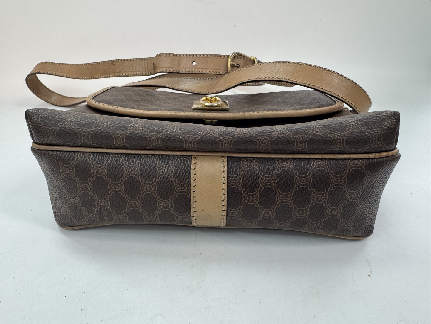 CELINE Macadam Leather Shoulder Bag