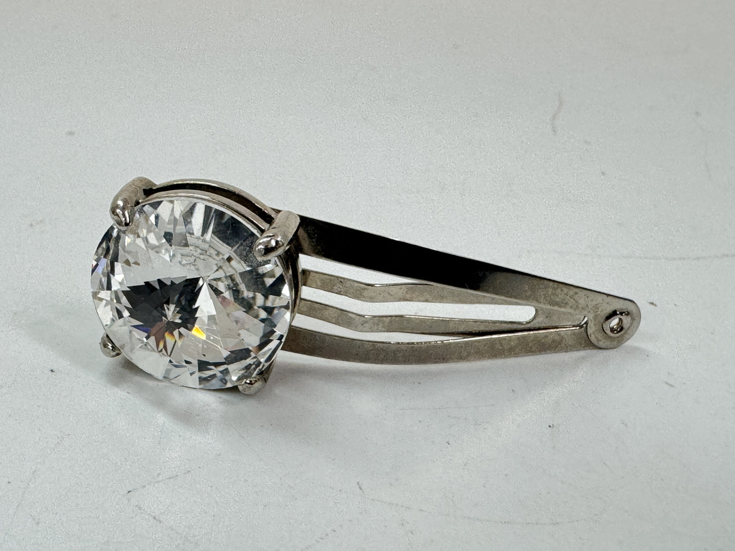 Miu Miu Bijou Rhinestone Crystal Hairpin Silver Hair Accessory