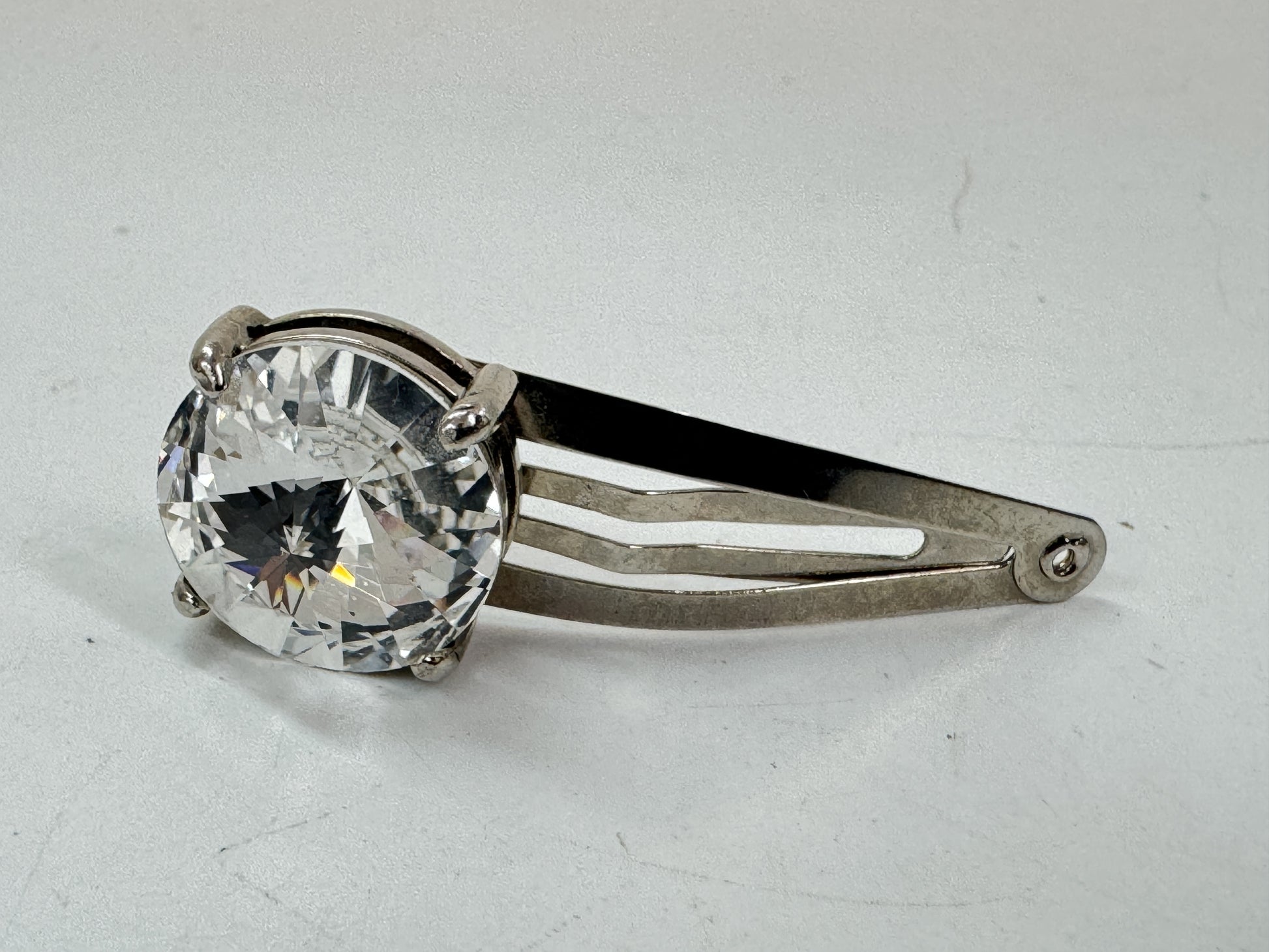 Miu Miu Bijou Rhinestone Crystal Hairpin Silver Hair Accessory