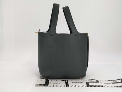 HERMES Picotin Lock 18 Vert Mangrove x Taurillon Clemence x Gold Hardware x K Stamp Handbag