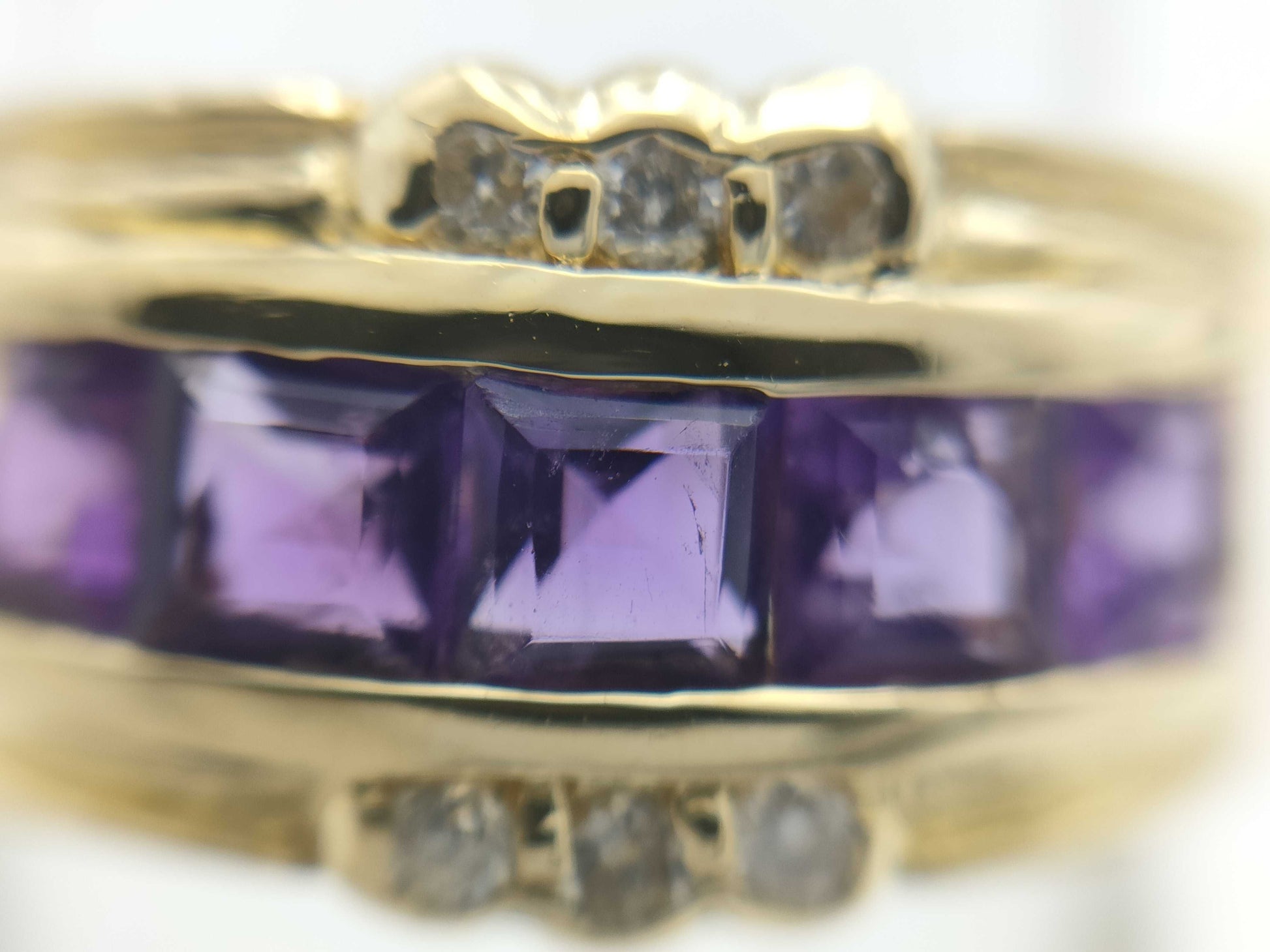 Amethyst D0.06ct K18 4.7g Ring 