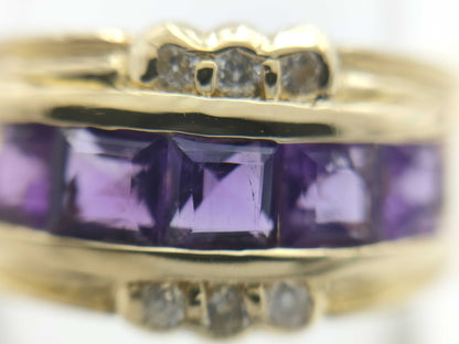 Amethyst D0.06ct K18 4.7g Ring 