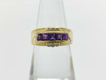 Amethyst D0.06ct K18 4.7g Ring 