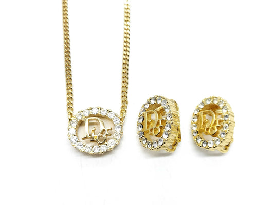 Dior Christian Dior Earrings and Necklace Set GP Necklace