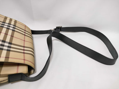 BURBERRY Nova Check PVC Shoulder Bag, Beige