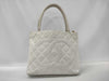 CHANEL Coco Mark Caviar Skin Tote Bag White Tote Bag
