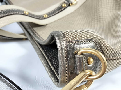 PRADA Prada Nylon Canvas 2-Way Handbag BN1452 Beige Tote Bag