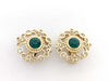 Dior Stone Earrings, Gold and Green, GP 21.7g
