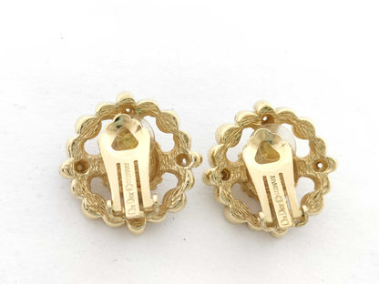 Dior Stone Earrings, Gold and Green, GP 21.7g