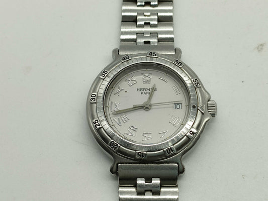 HERMES Captain Nemo 187075 SS/QZ Silver Dial Women's Watch 