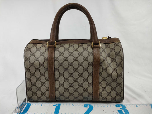 GUCCI GG Supreme Gucci Sherry Line GG Supreme Handbag 40.02.007 Brown x Beige Handbag