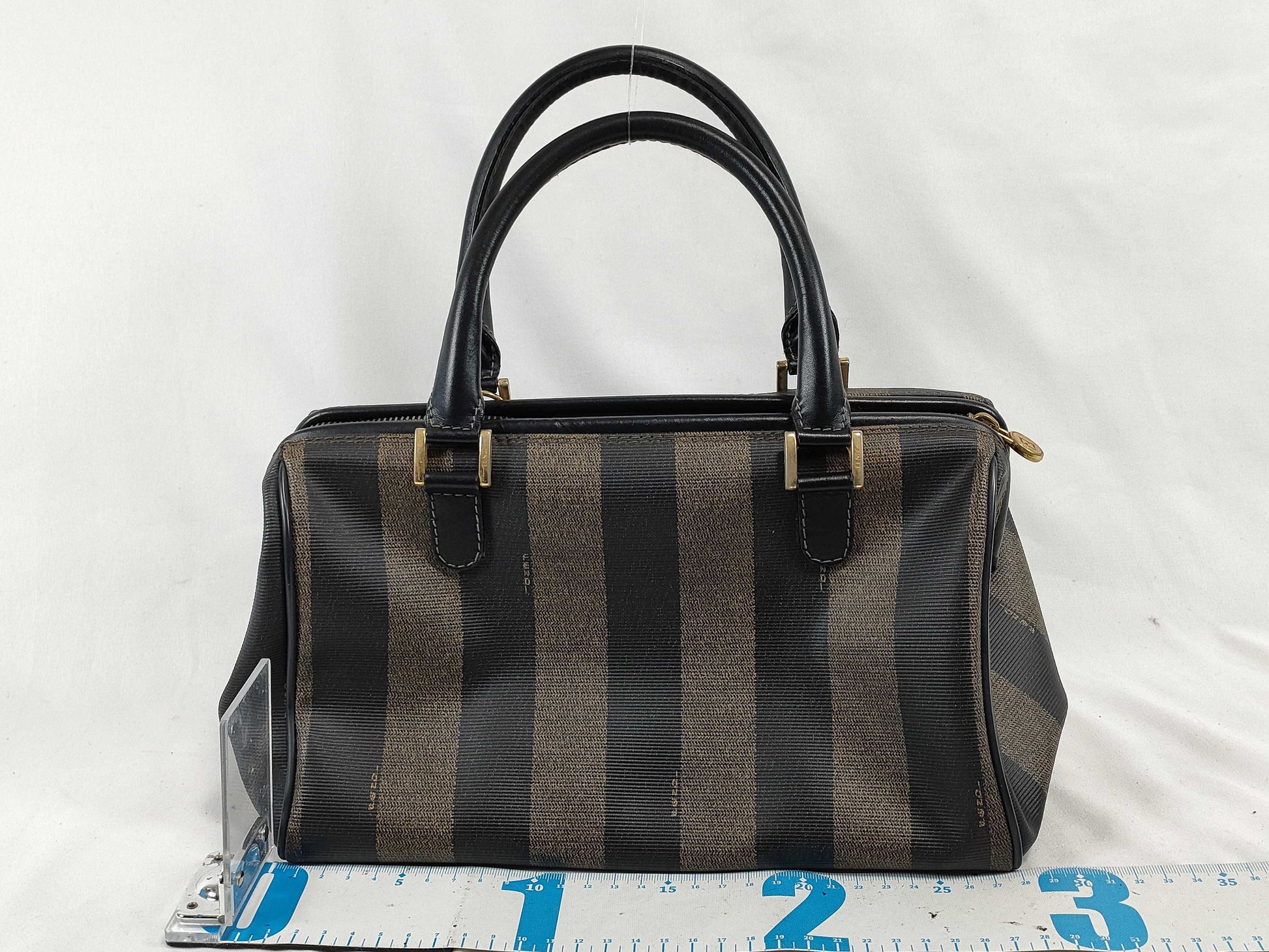 FENDI Pecan Print PVC Handbag 119259022078 Black/Khaki