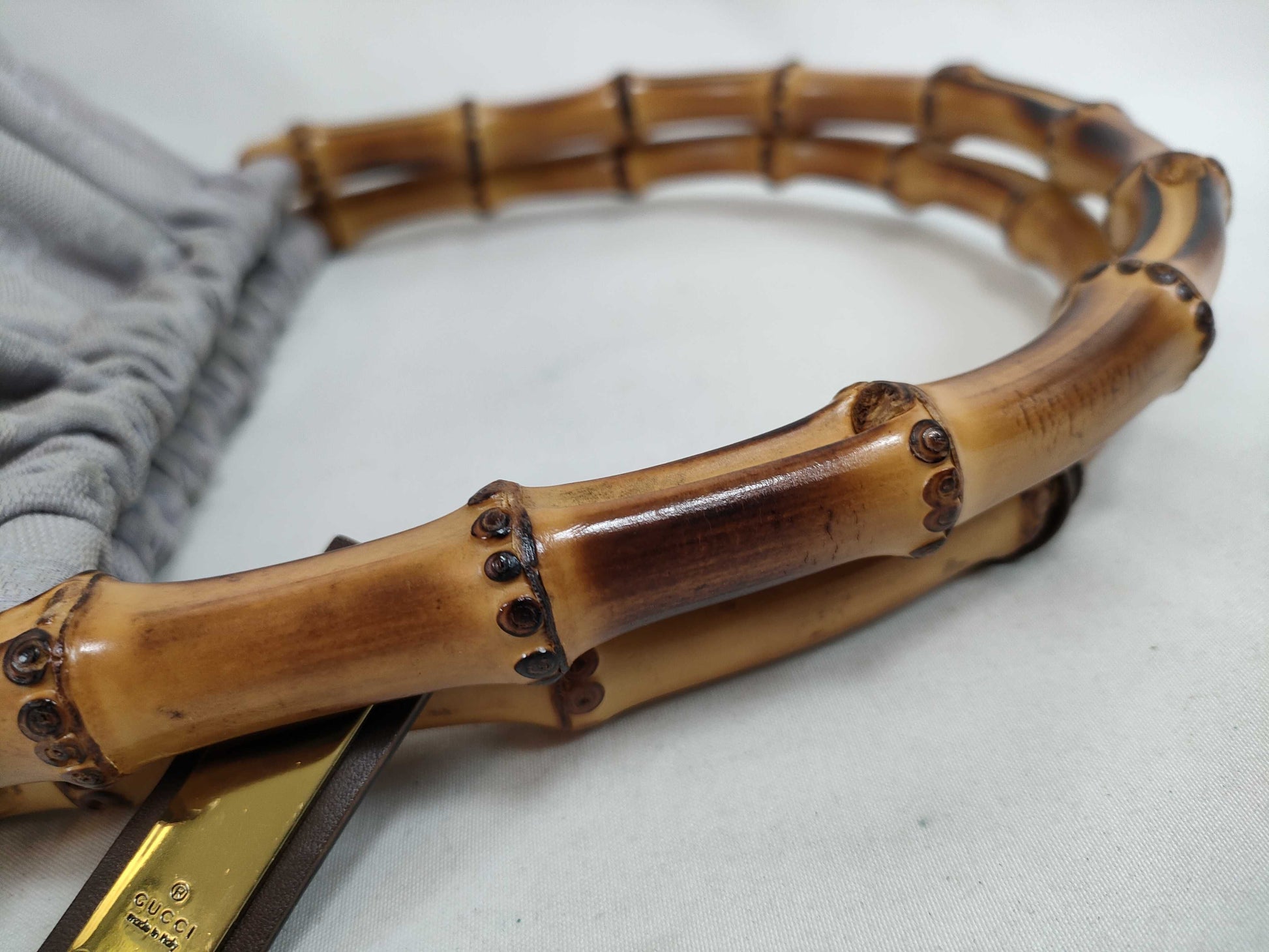 GUCCI Bamboo GG Canvas Handbag 92708 001998 Purple Handbag