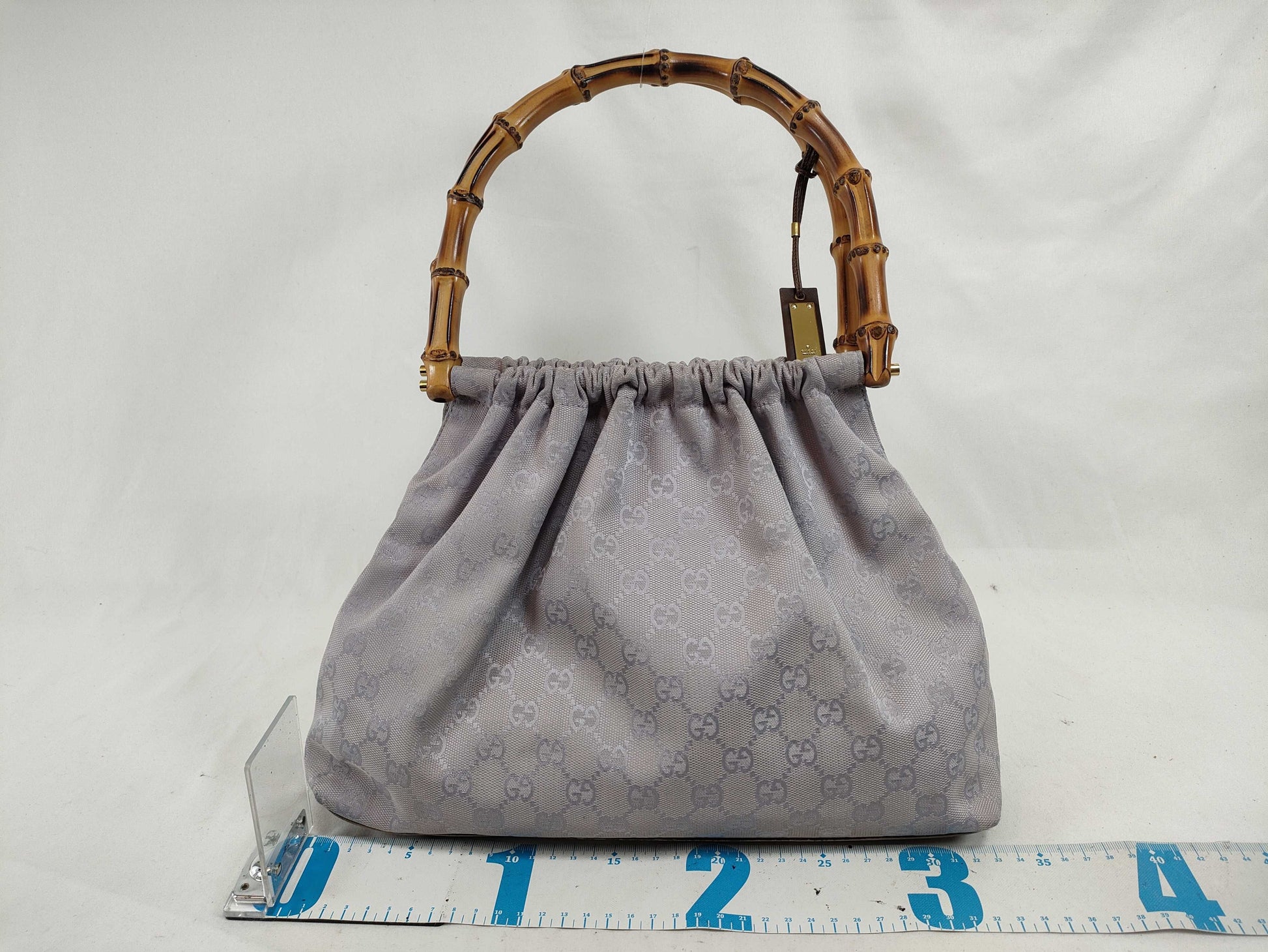 GUCCI Bamboo GG Canvas Handbag 92708 001998 Purple Handbag