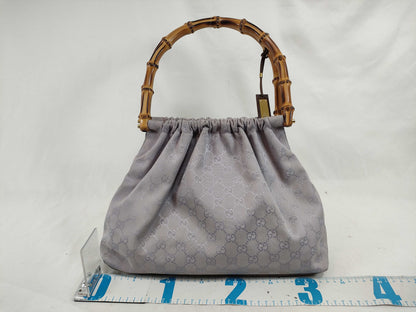 GUCCI Bamboo GG Canvas Handbag 92708 001998 Purple Handbag