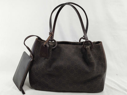 GUCCI GG Canvas Handbag 101919 001998 Brown Handbag
