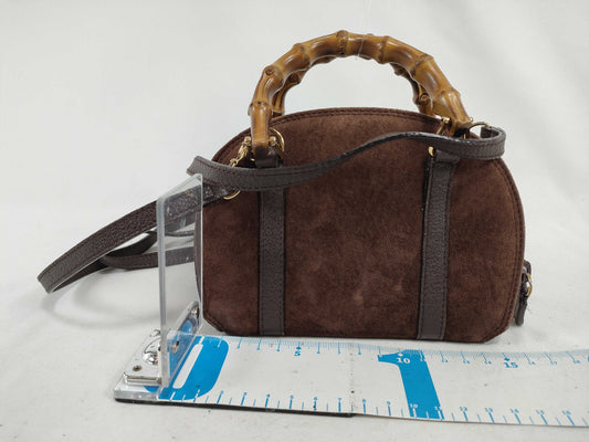 GUCCI Bamboo Suede 2-Way Shoulder Bag 039, 1705, 0701 Brown Shoulder Bag