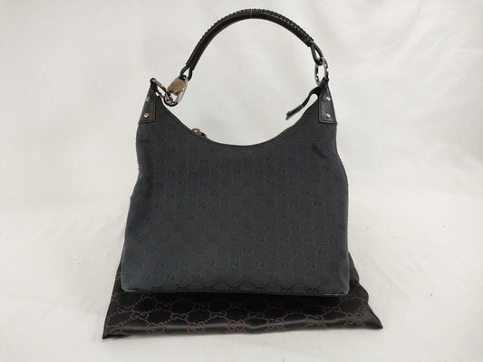 GUCCI GG Canvas Shoulder Bag 115003 467891 Black Shoulder Bag