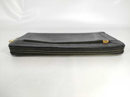 CHANEL Caviar Skin Long Wallet with Coco Mark, 3889353, Black