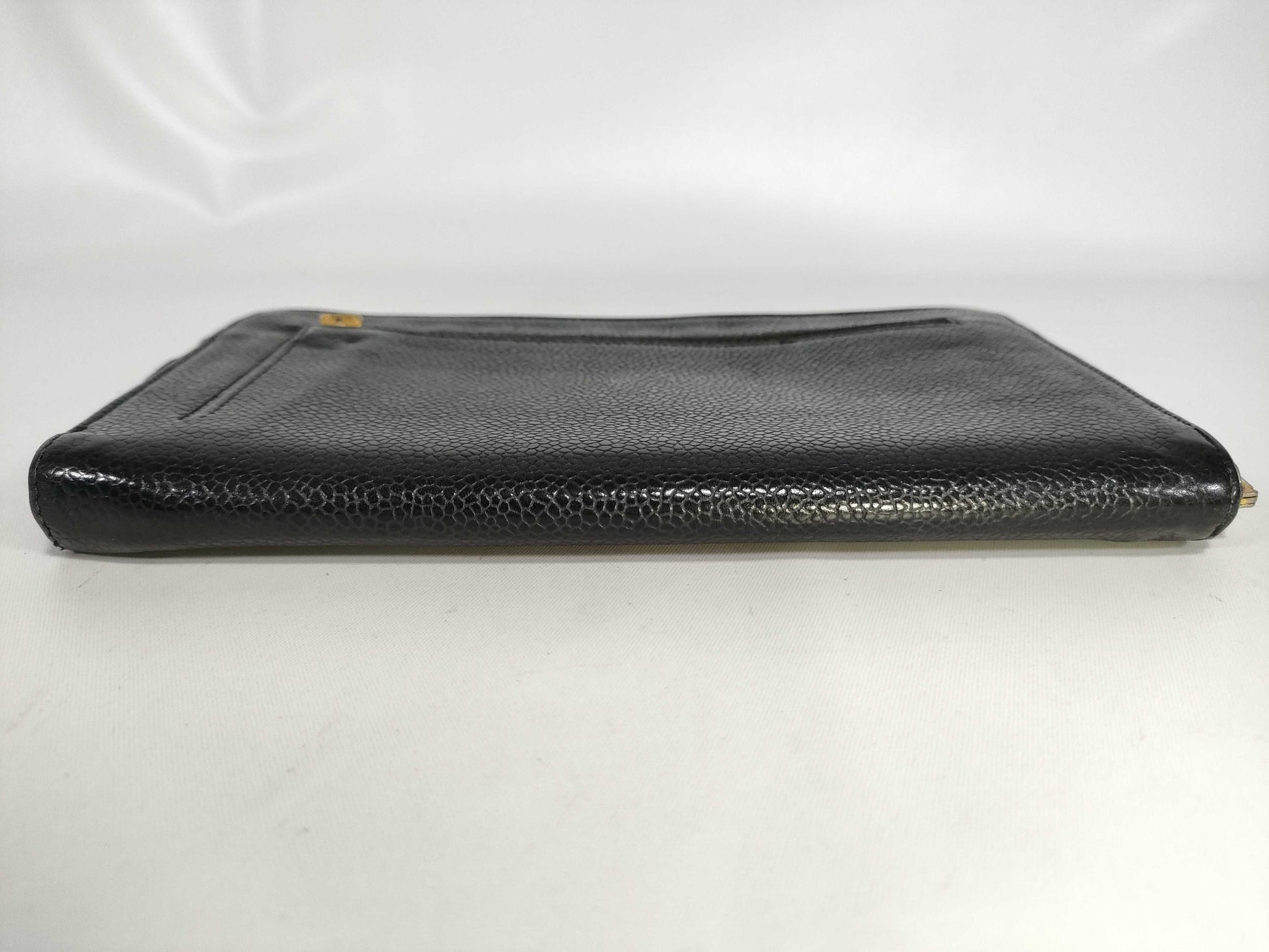 CHANEL Caviar Skin Long Wallet with Coco Mark, 3889353, Black