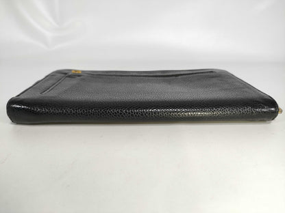 CHANEL Caviar Skin Long Wallet with Coco Mark, 3889353, Black